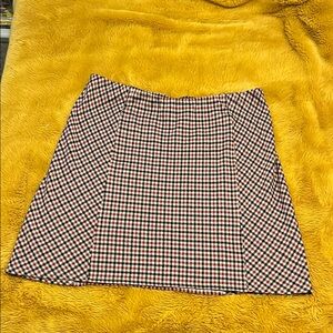 J. Jill Brown and White Mini A-Line Skirt